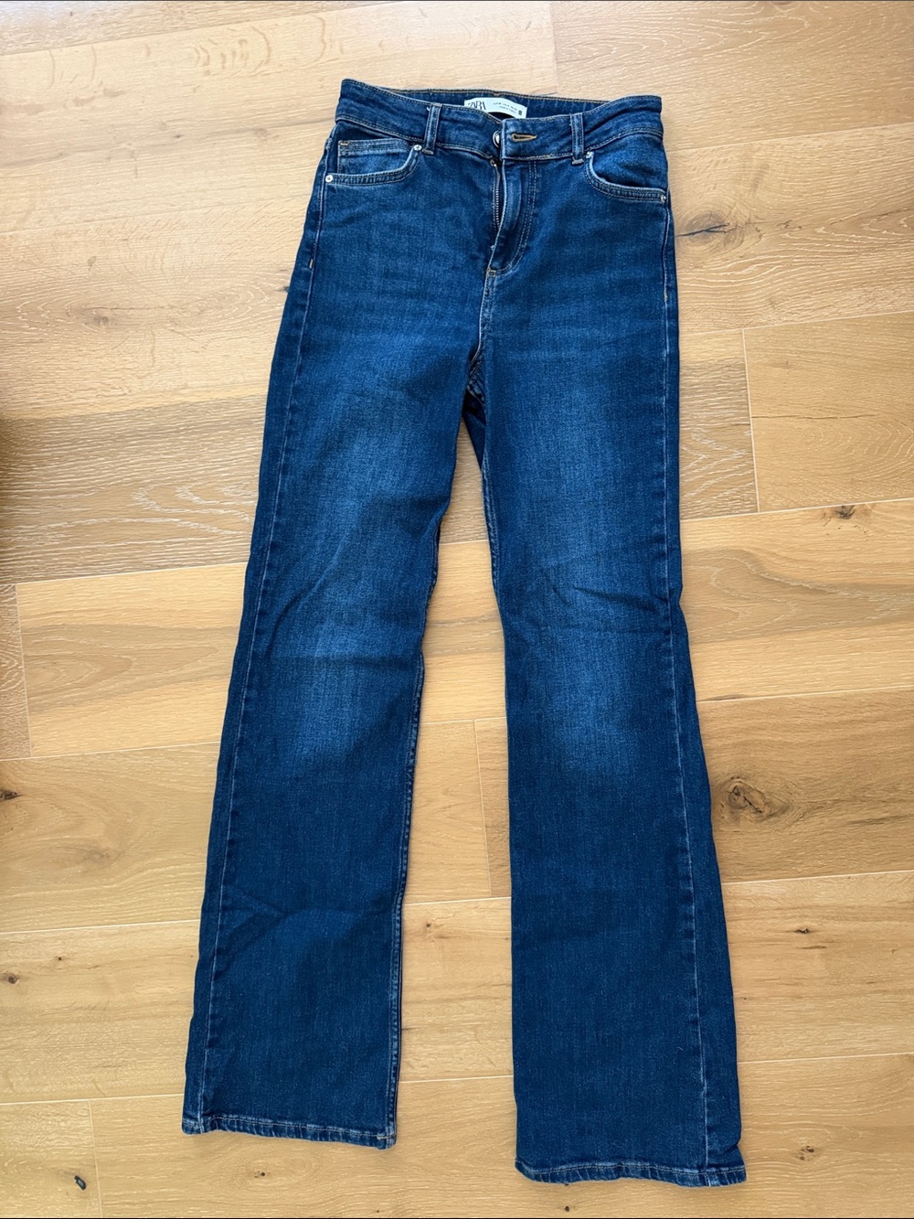 Women’s Tall Dark Blue Mini Flare Jeans